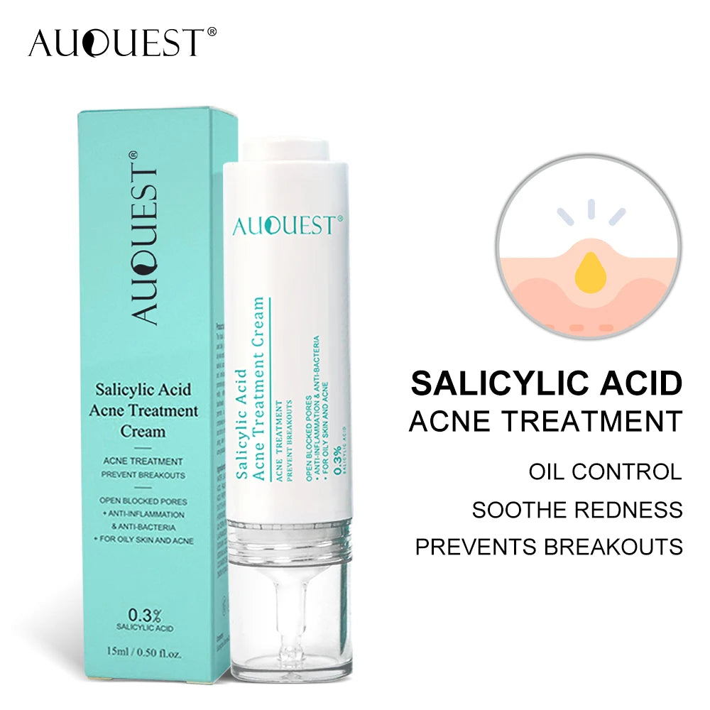 Salicylic Acid 2% Acne Treatment Cream - with Niacinamide for Pore Cleaning, Blackhead Removal & Oil Control